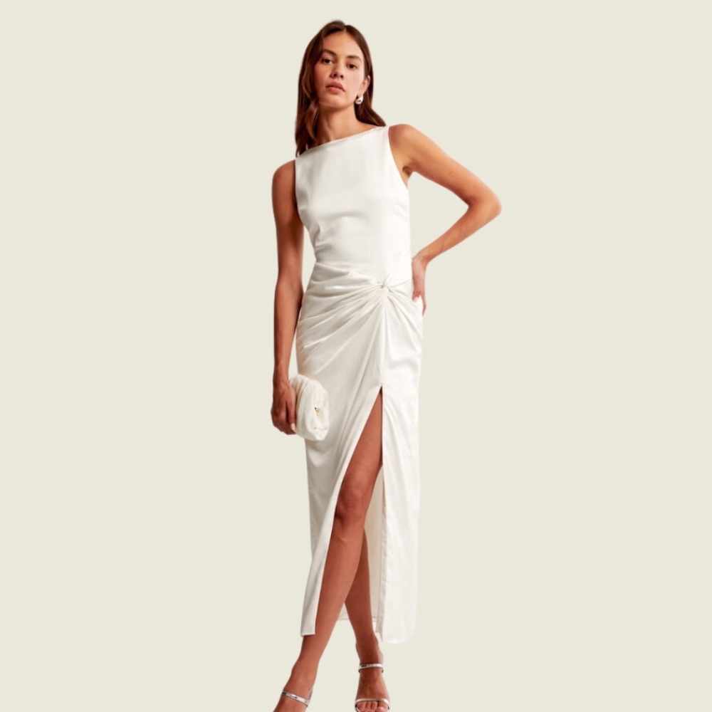 Abercrombie draped skirt satin dress